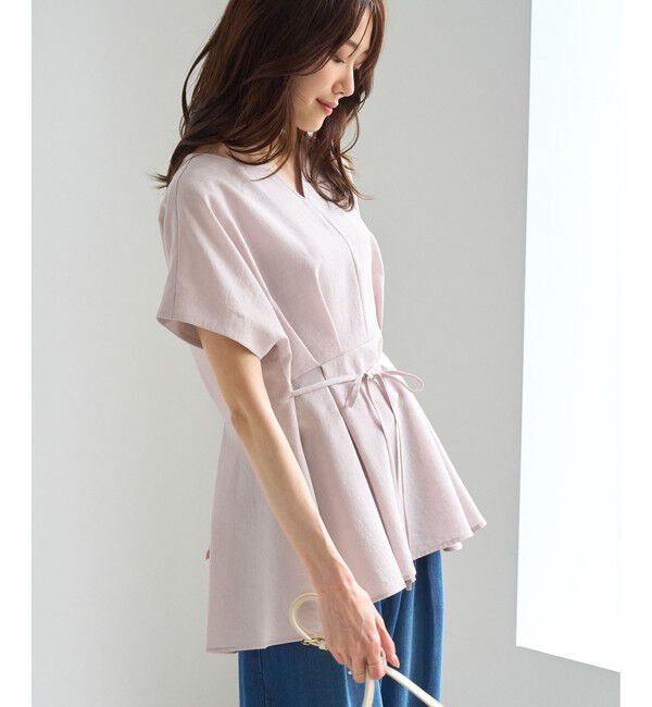 Rope&rsquo;Picnic「【ベストヒット】ハート ネック ペプラムブラウス 接触冷感」|シャツ・ブラウス|