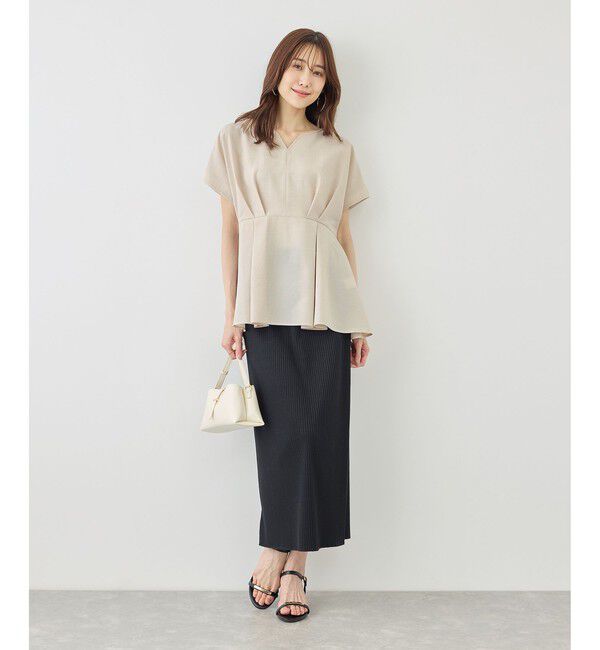 Rope&rsquo;Picnic「【ベストヒット】ハート ネック ペプラムブラウス 接触冷感」|シャツ・ブラウス|
