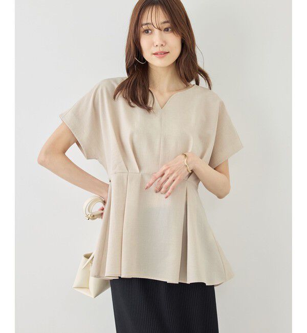 Rope&rsquo;Picnic「【ベストヒット】ハート ネック ペプラムブラウス 接触冷感」|シャツ・ブラウス|