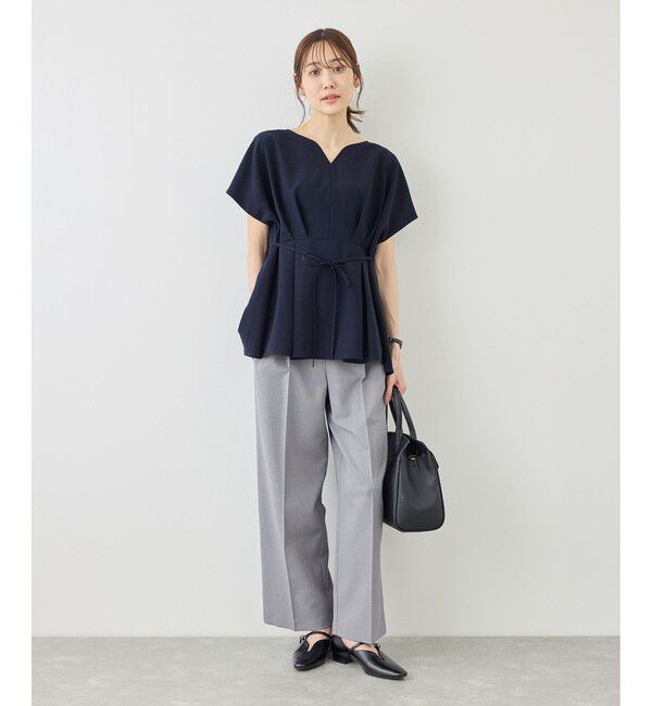 Rope&rsquo;Picnic「【ベストヒット】ハート ネック ペプラムブラウス 接触冷感」|シャツ・ブラウス|