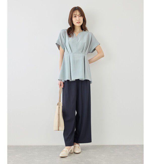 Rope&rsquo;Picnic「【ベストヒット】ハート ネック ペプラムブラウス 接触冷感」|シャツ・ブラウス|