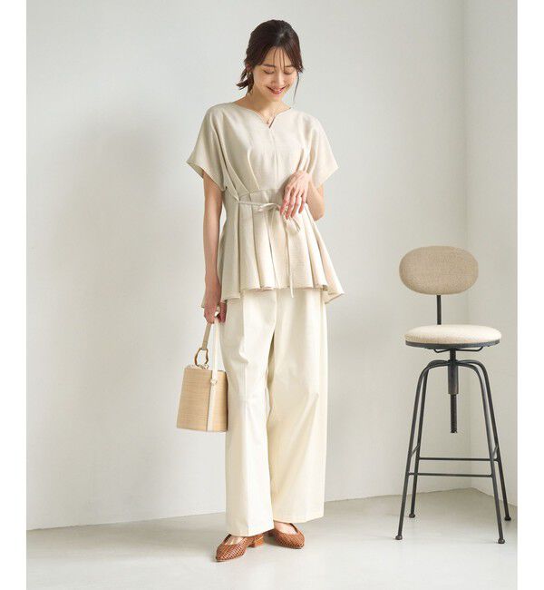 Rope&rsquo;Picnic「【ベストヒット】ハート ネック ペプラムブラウス 接触冷感」|シャツ・ブラウス|