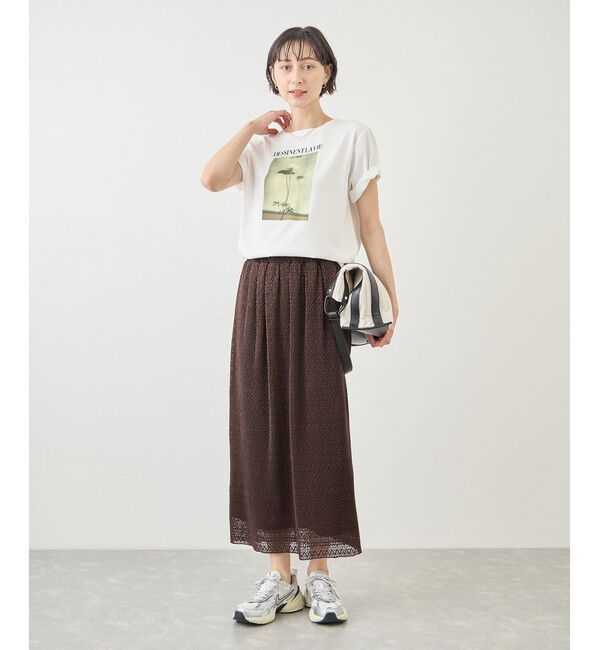Rope&rsquo;Picnic「レースアイラインプリーツスカート」|スカート|
