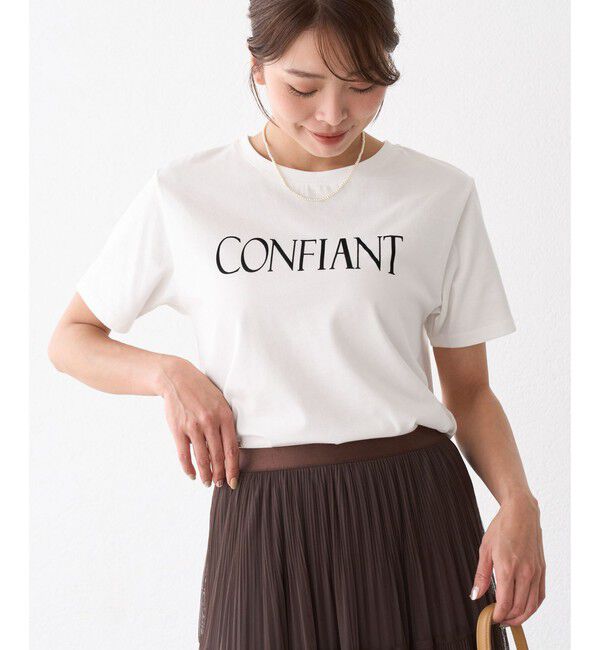 Rope&rsquo;Picnic「フロッキーロゴTシャツ/UVカット・接触冷感・汗染み防止」|Tシャツ・カットソー|