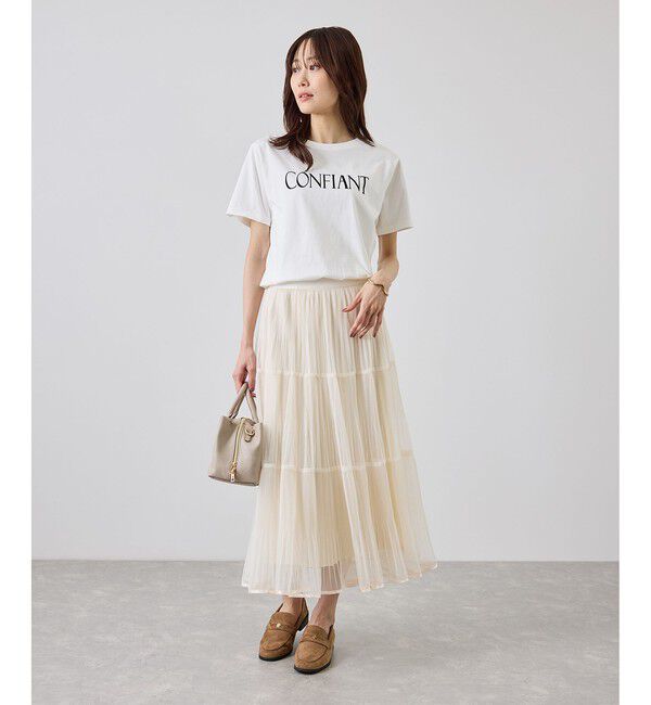 Rope&rsquo;Picnic「フロッキーロゴTシャツ/UVカット・接触冷感・汗染み防止」|Tシャツ・カットソー|