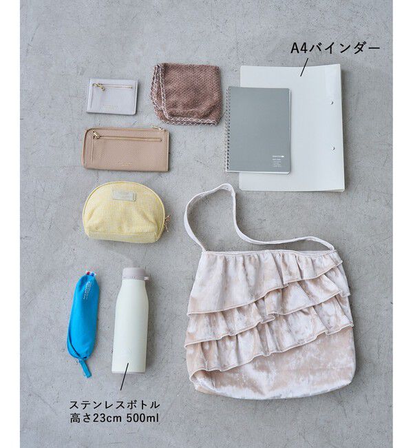 ROPE PICNIC PASSAGE「フリルベロアバッグ」|トートバッグ|