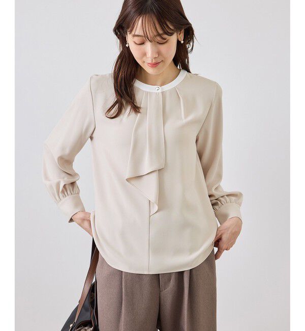 Rope&rsquo;Picnic「【WEB限定サイズ】配色アソートボウタイブラウス/通勤・お仕事」|シャツ・ブラウス|ベージュ(27)