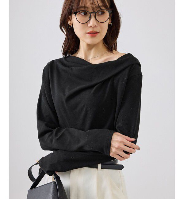 Rope&rsquo;Picnic「ラメドレープカットソー」|Tシャツ・カットソー|ブラック(01)