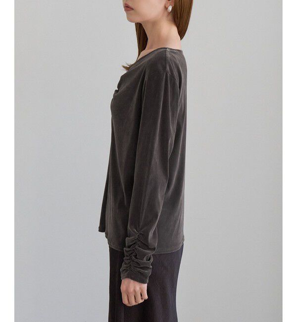 Rope&rsquo;Picnic「フロントギャザーVネックシアーフロッキートップス」|Tシャツ・カットソー|