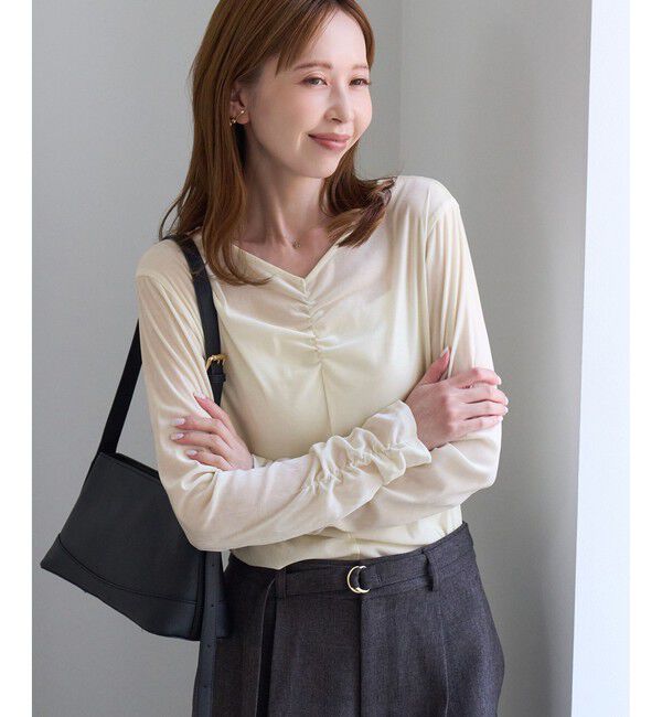 Rope&rsquo;Picnic「フロントギャザーVネックシアーフロッキートップス」|Tシャツ・カットソー|キナリ(16)