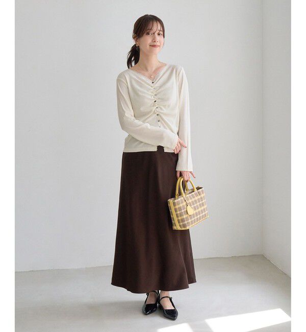Rope&rsquo;Picnic「フロントギャザーVネックカットトップス」|Tシャツ・カットソー|