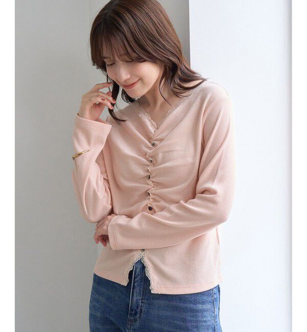 Rope&rsquo;Picnic「フロントギャザーVネックカットトップス」|Tシャツ・カットソー|