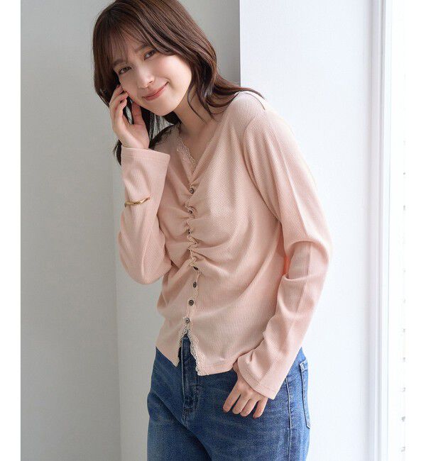 Rope&rsquo;Picnic「フロントギャザーVネックカットトップス」|Tシャツ・カットソー|
