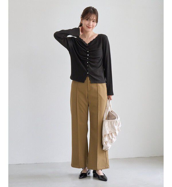Rope&rsquo;Picnic「フロントギャザーVネックカットトップス」|Tシャツ・カットソー|