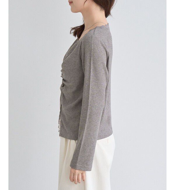 Rope&rsquo;Picnic「フロントギャザーVネックカットトップス」|Tシャツ・カットソー|
