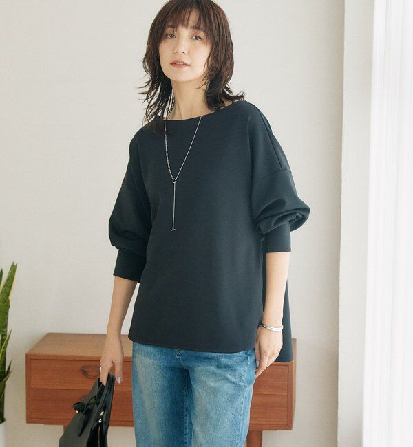  「【紫外線防止/防シワ】ダンボールボートネックプルオーバー」|Tシャツ・カットソー|