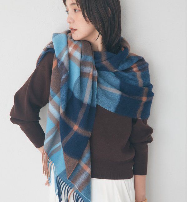  「ラムズウールチェックストール」|ストール|