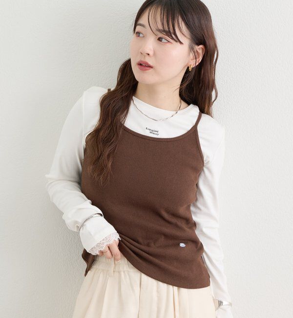  「【5色展開】カラーリブキャミソール」|キャミソール|