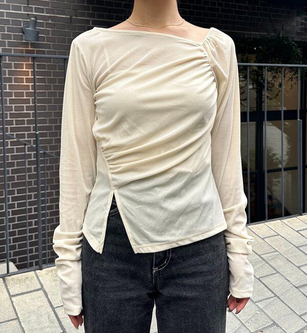  「ベロアアシメトップス」|Tシャツ・カットソー|
