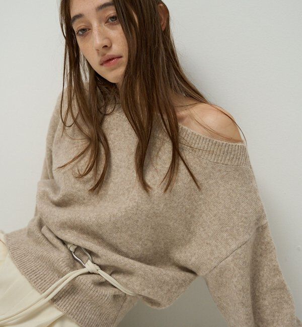 「【もちふわシリーズ】もちふわWOOLボートネックニット」|ニット・セーター|