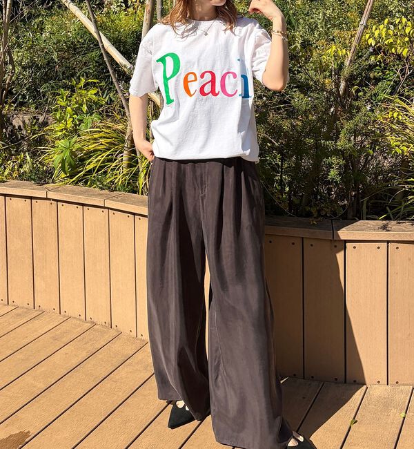 Rouge vif「【byeA./バイエー】Peach TEE/ロゴTシャツ」|Tシャツ・カットソー|
