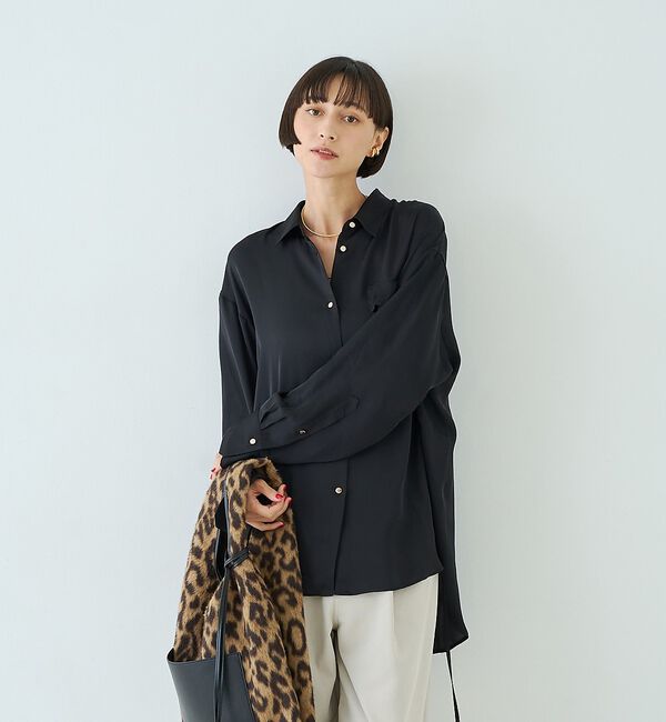 Rouge vif「サテンウエストリボン付きシャツ」|シャツ・ブラウス|