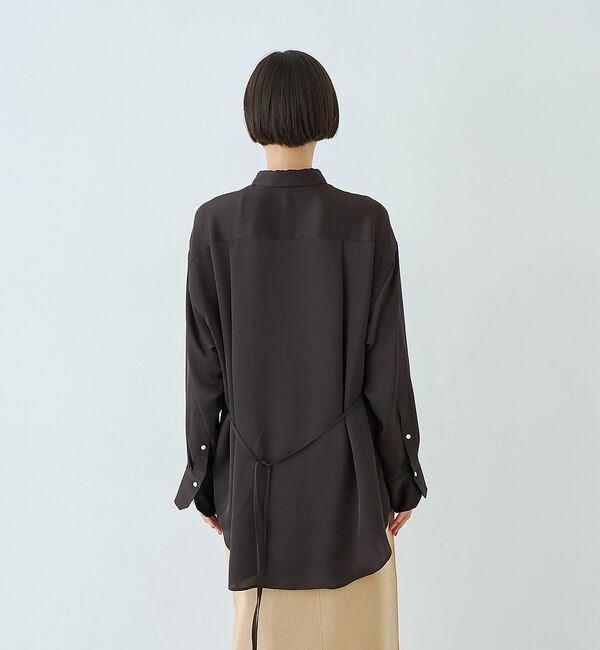 Rouge vif「サテンウエストリボン付きシャツ」|シャツ・ブラウス|