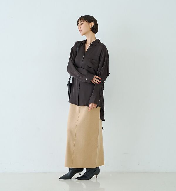 Rouge vif「サテンウエストリボン付きシャツ」|シャツ・ブラウス|