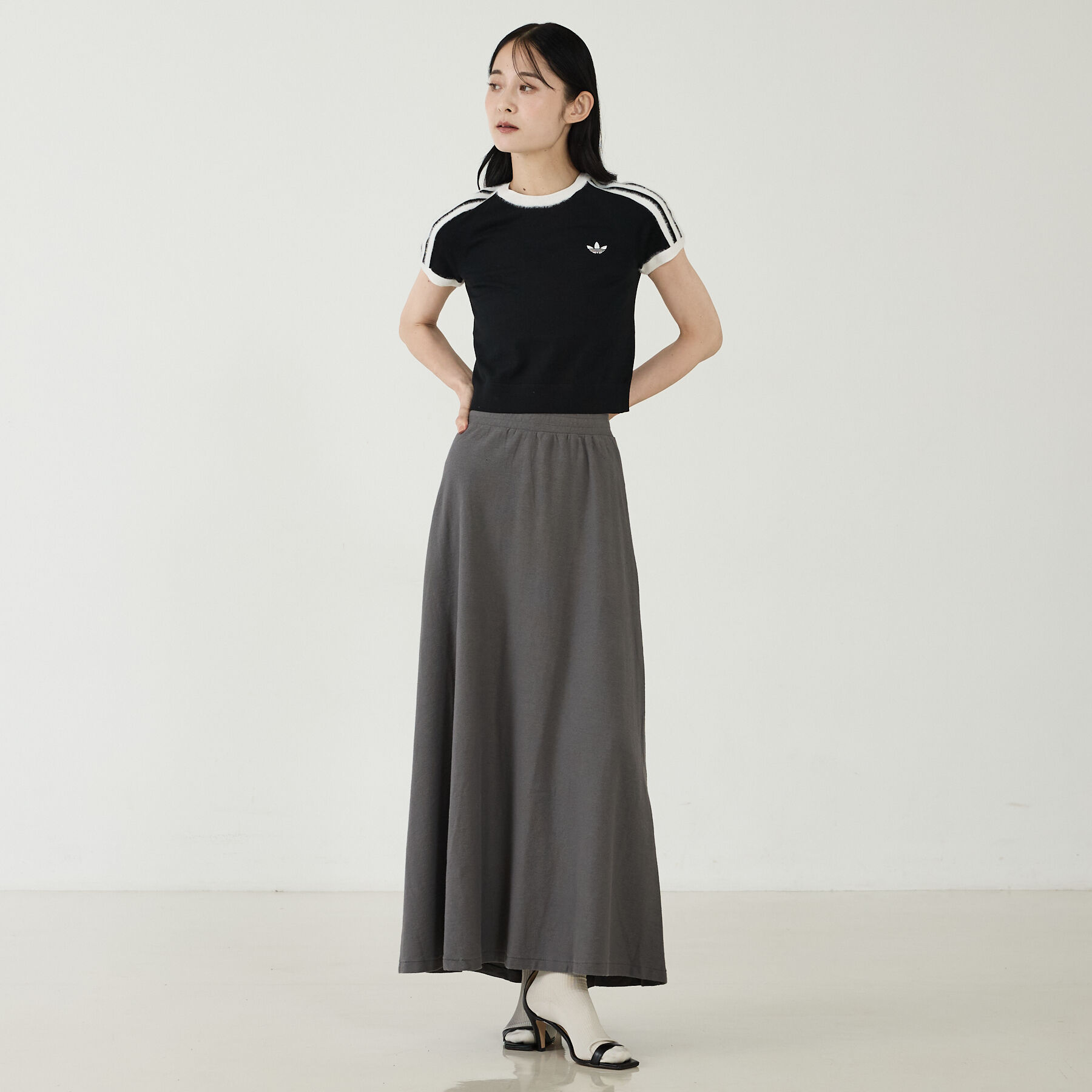 Rouge vif「【adidas / アディダス】ニットT/カットソー/ニット/ラウンドネックTシ」|Tシャツ・カットソー|
