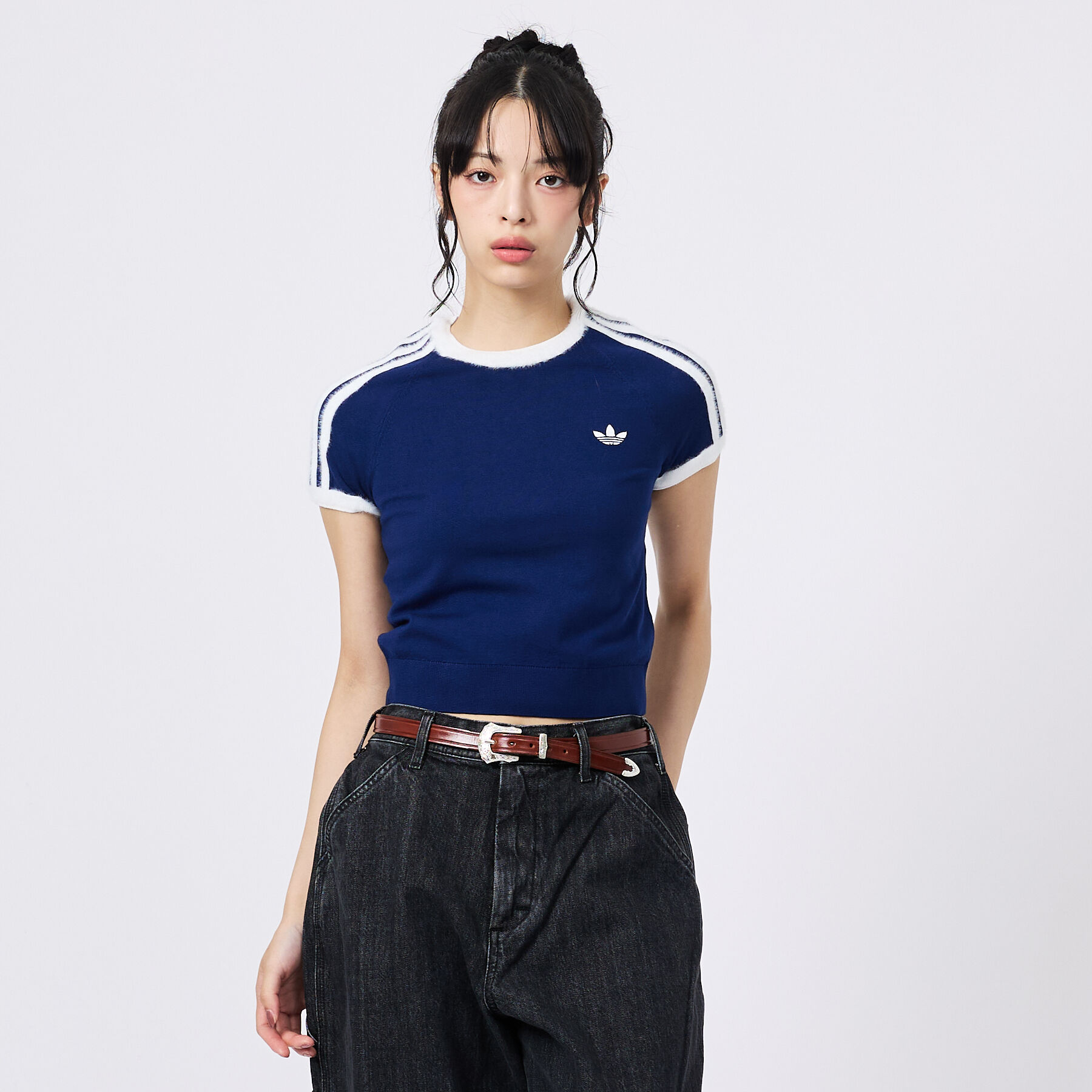 Rouge vif「【adidas / アディダス】ニットT/カットソー/ニット/ラウンドネックTシ」|Tシャツ・カットソー|