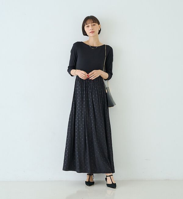 Rouge vif「ドット柄ドッキングワンピース」|ワンピース|