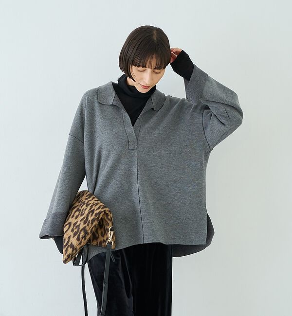 Rouge vif「前後2WAYウール釦テレコタートルカットソー」|Tシャツ・カットソー|