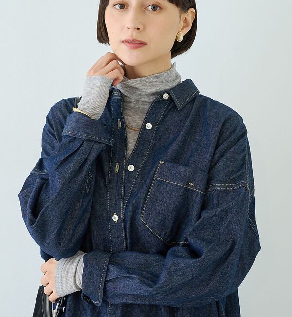 Rouge vif「前後2WAYウール釦テレコタートルカットソー」|Tシャツ・カットソー|グレー