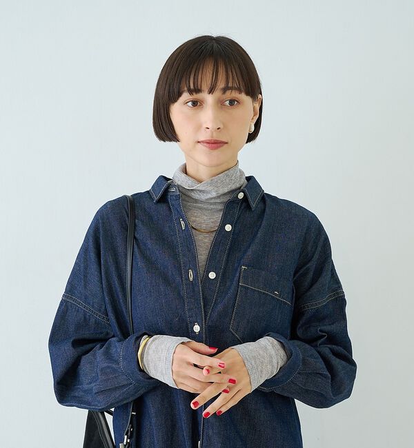 Rouge vif「前後2WAYウール釦テレコタートルカットソー」|Tシャツ・カットソー|
