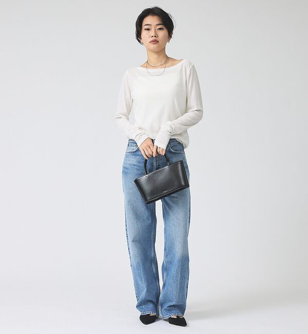 Rouge vif「前後2wayシャーリングスリーブプルオーバー/ロングスリーブTシャツ」|Tシャツ・カットソー|