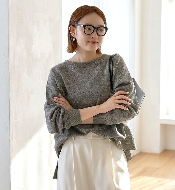 qualite「ラメ裏毛プルオーバー」|Tシャツ・カットソー|