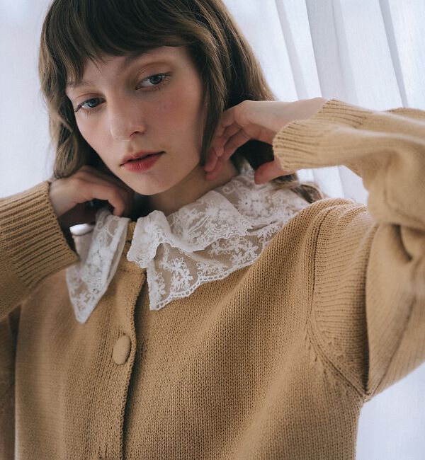 SELFIST「【kariさんコラボ】レース衿カーデ&times;ミニスカートSET」|ニット・セーター|