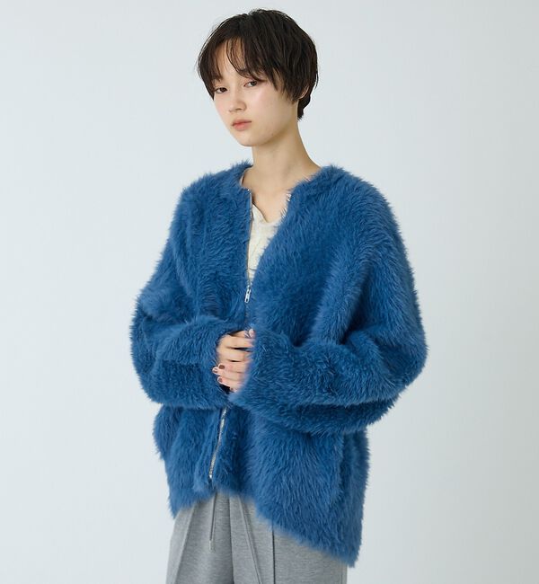 abahouse mavie「ナイロンフェザーニットジップブルゾン」|ブルゾン・スタジャン|