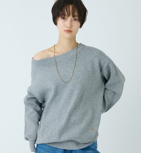 abahouse mavie「スウェットライクニットプルオーバー」|ニット・セーター|グレー