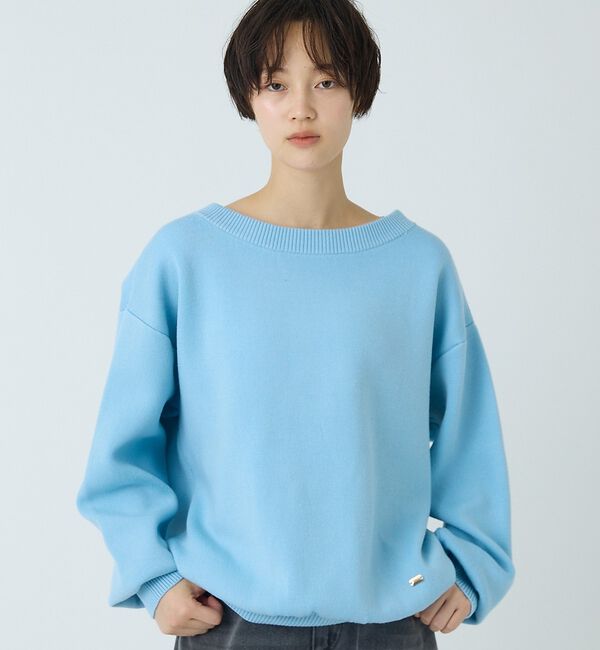 abahouse mavie「スウェットライクニットプルオーバー」|ニット・セーター|サックスブルー
