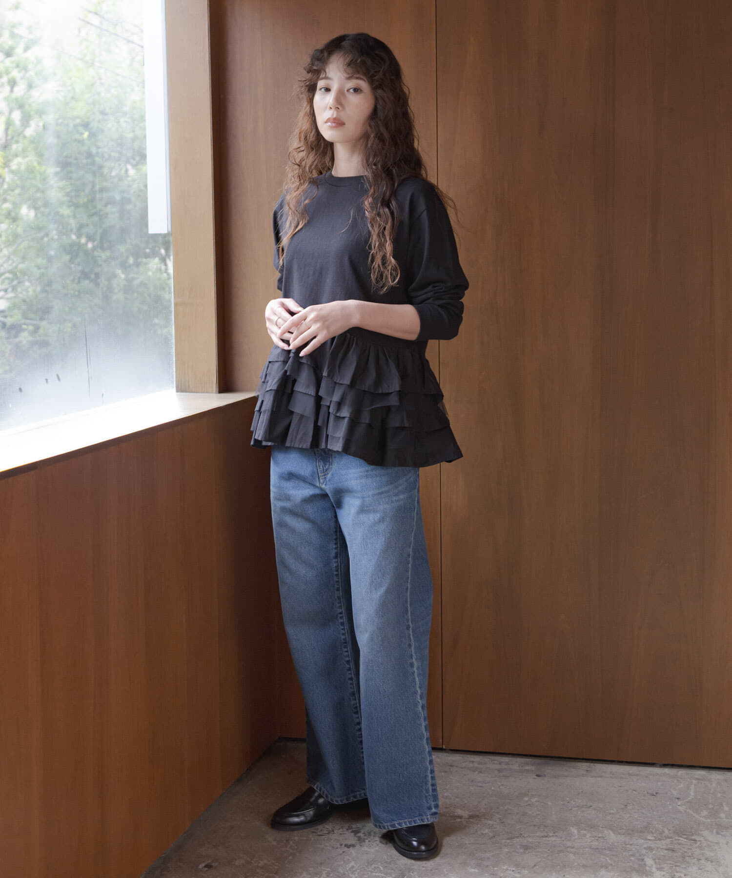 Sonny Label 「『WEB限定』ペプラムチュールフリルカットソー」|Tシャツ・カットソー|