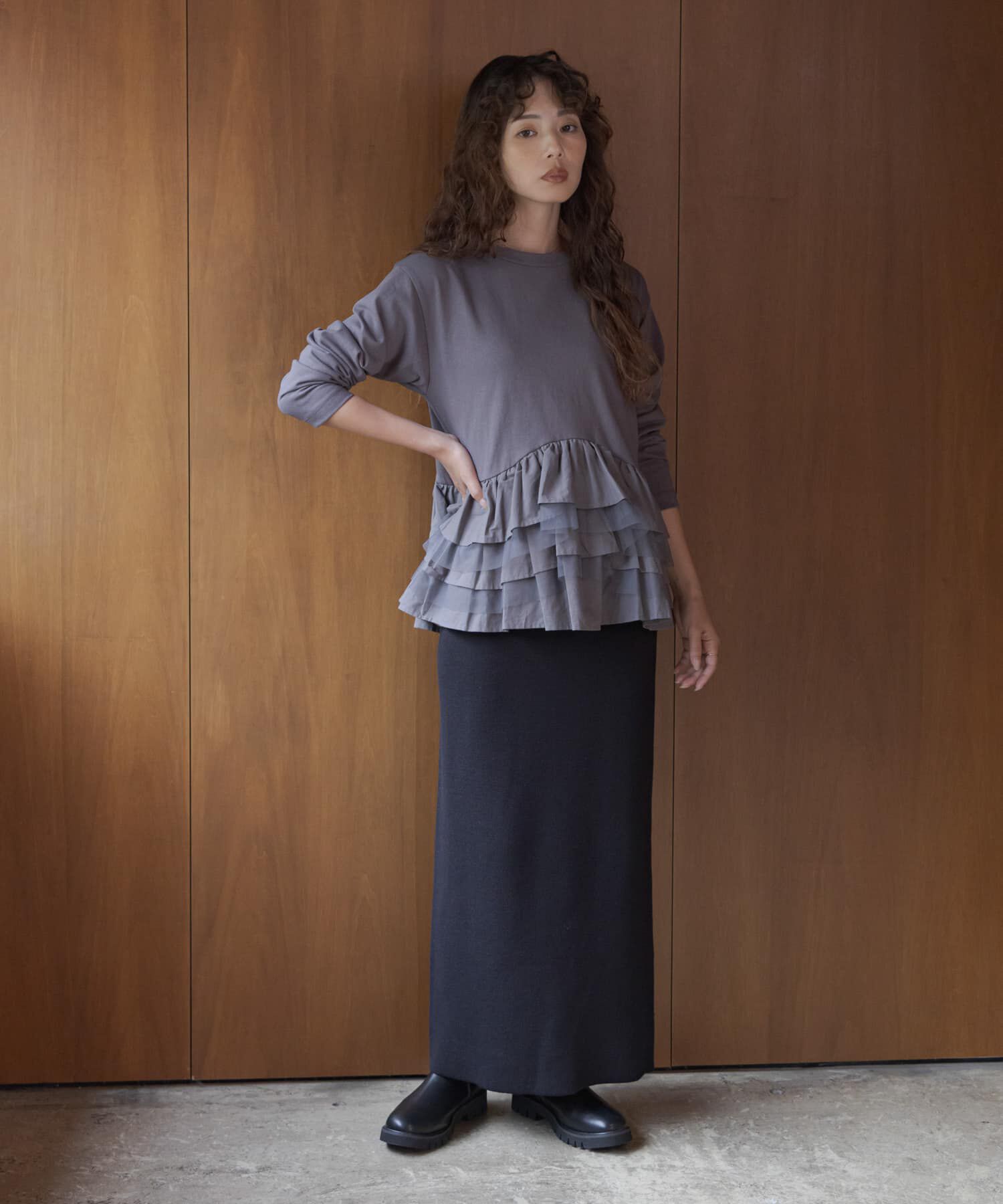 Sonny Label 「『WEB限定』ペプラムチュールフリルカットソー」|Tシャツ・カットソー|