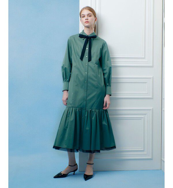 LOULOU WILLOUGHBY「【LOULOU WILLOUGHBY】メモリーツイルティアードシャツワンピース」|ワンピース|