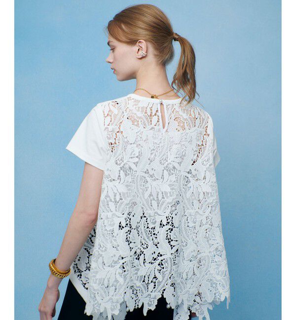 LOULOU WILLOUGHBY「レースドッキングロングＴシャツ」|Tシャツ・カットソー|