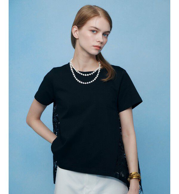 LOULOU WILLOUGHBY「レースドッキングロングＴシャツ」|Tシャツ・カットソー|