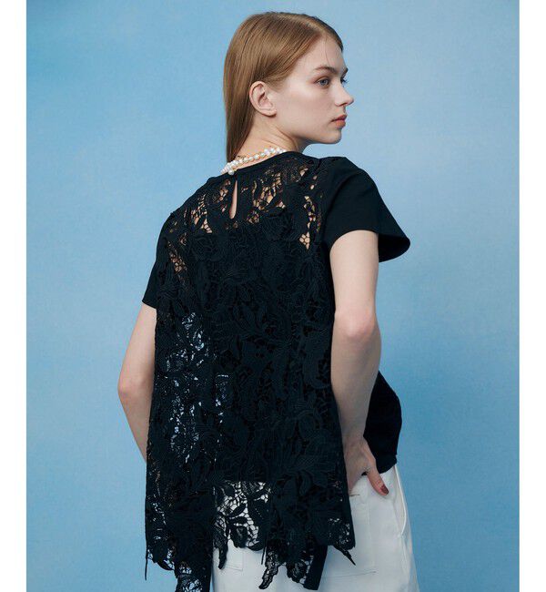 LOULOU WILLOUGHBY「レースドッキングロングＴシャツ」|Tシャツ・カットソー|