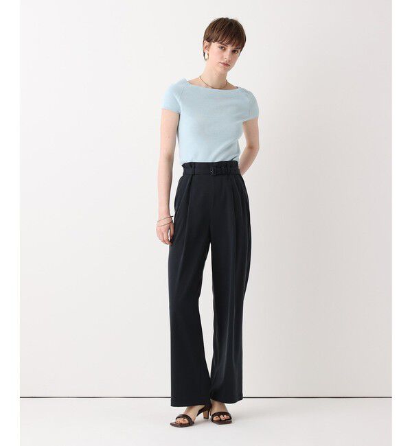 allureville「2WAY ネックショートスリーブプルオーバー」|ニット・セーター|