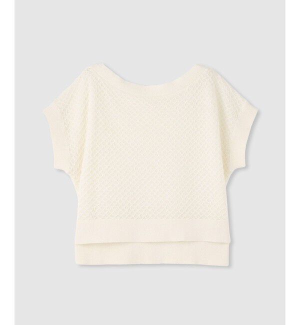 allureville「ペーパーヤーンボートネックプルオーバー」|ニット・セーター|オフホワイト