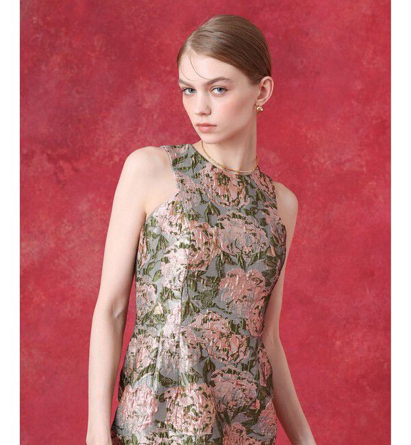 LOULOU WILLOUGHBY「グロッシージャガードノースリワンピース」|ワンピース|