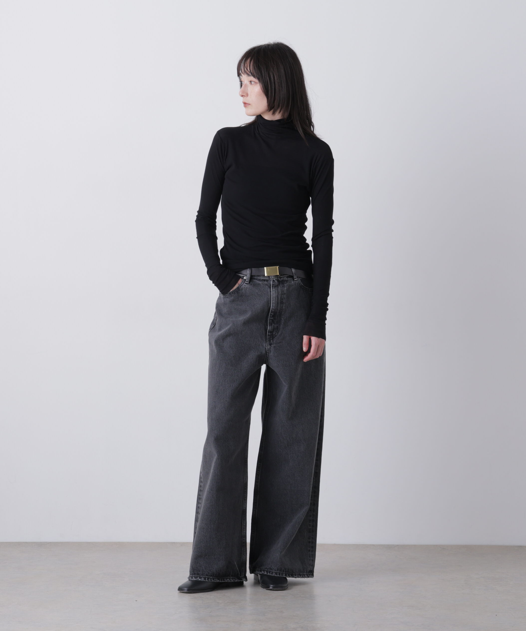 YLEVE 「YLEVE / SHEER HIGH-TWIST RIB JERSEY TURTLENECK PULLOVER」|Tシャツ・カットソー|